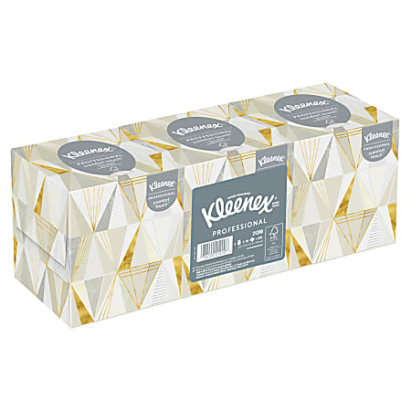 Kleenex® Professional Facial Tissue Cube for Business, 90 Tissues Per Box, Pack Of 3 Boxes
