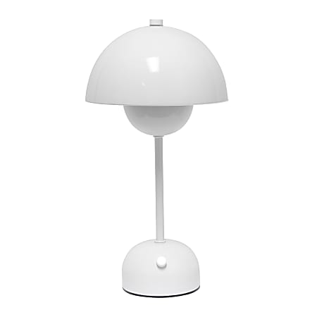 Simple Designs Mushroom Magic Dimming Rechargeable LED Touch Stick Lamp, 11-13/16"H, White