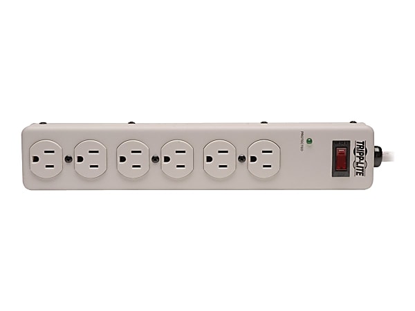 Tripp Lite Surge Protector Power Strip 120V 6 Outlet Metal 6' Cord 900 Joule - Surge protector - 15 A - AC 120 V - output connectors: 6 - white -