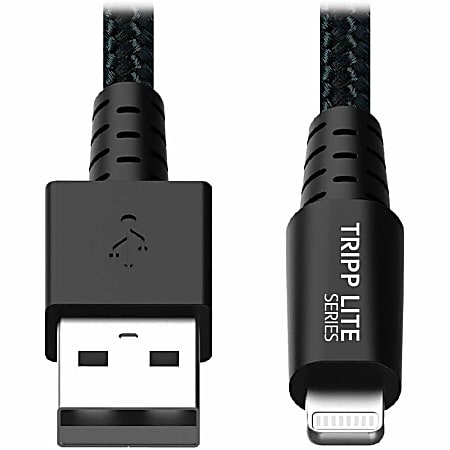 Tripp Lite Heavy Duty Lightning to USB Sync/Charge iPad iPhone Apple 6ft 6' - First End: 1x 8-pin Lightning Male Proprietary Connector
