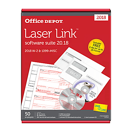 with Software and Envelopes for 25 Employees Laser Tax Kit 1099 Misc 4-Part 