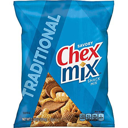 Chex Mix Traditional Snack Mix - Corn, Wheat - 3.75 oz - 8 / Carton Chex Mix Traditional Snack Mix - Corn, Wheat - 3.75 oz - 8 / Carton