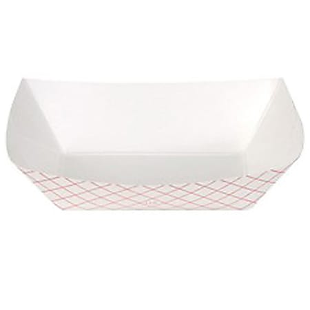 Dixie® Boat-Shaped Food Trays, 1 Lbs, Red/White, Case Of 1,000