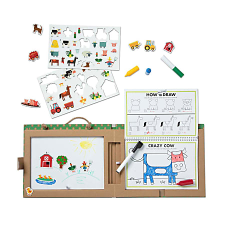Melissa & Doug Natural Play: Play, Draw, Create Reusable Drawing & Magnet Kit, Farm