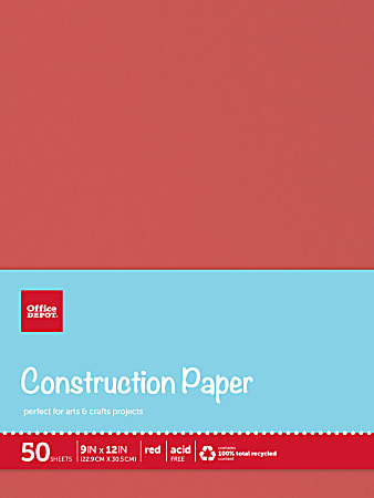CONSTRUCTION PAPER - RED - 23CM X 30CM (9 X 12) *CZ