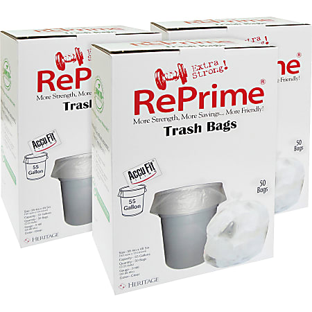 Heritage Accufit RePrime Can Liners - 55 gal