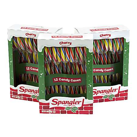 Spangler Cherry Candy Canes, Box Of 12, Pack Of 3 Boxes
