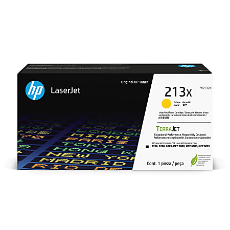 HP 213X High-Yield Yellow LaserJet Toner Cartridge, W2132X