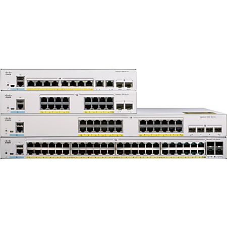 Cisco Catalyst C1000-48FP Ethernet Switch - 48 Ports - Manageable - 2 Layer Supported - Modular - 4 SFP Slots - Twisted Pair, Optical Fiber - Rack-mountable