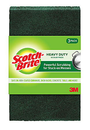 Scotch-Brite Scouring Pads, 3 Scour Pads, Great for Kitchen, Garage and Outdoors