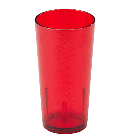 Cambro Del Mar Styrene Tumblers, 16 Oz, Ruby Red, Pack Of 36 Tumblers