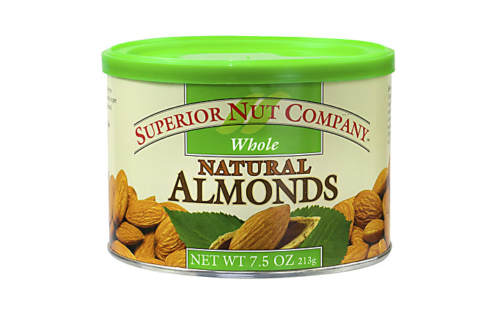 Superior Nut Nuts, Whole Natural Almonds, 7.5 Oz, Box Of 12