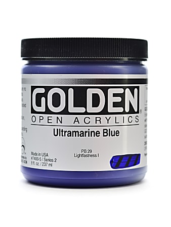 Golden OPEN Acrylic Paint, 8 Oz Jar, Ultramarine Blue