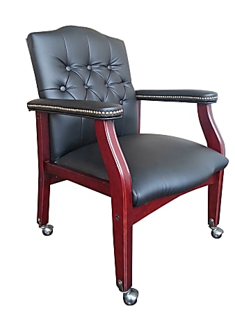 Boss Traditional Series Guest Chair, Black/Mahogany