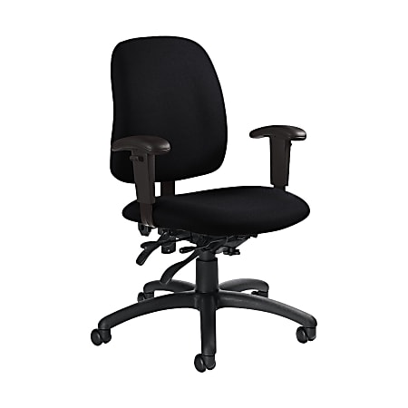 Global® Goal Low-Back Multi-Tilter Chair, 36"H x 25"W x 22 1/2"D, Ebony/Black