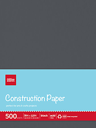 Prang 18 x 24 Construction Paper Black 50 Sheets/Pack (P6317-0001)