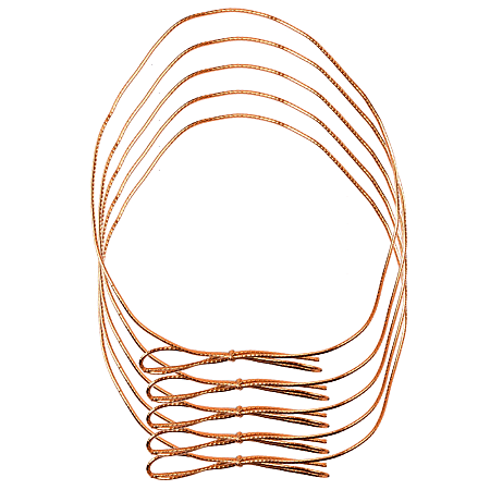 JAM Paper® Medium Elastic Gift Wrap String Ties, 16", Copper, Pack Of 5 Ties