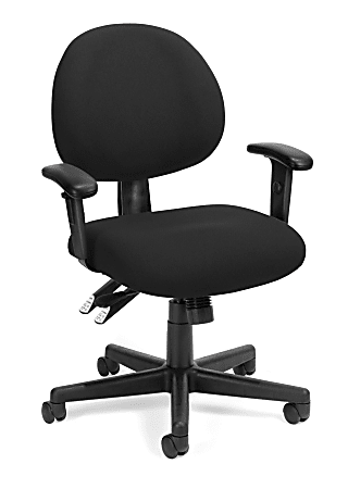 OFM 241 Series 24-Hour Mid-Back Task Chair With Arms, Black