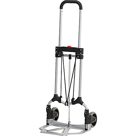 Harper Folding Steel Hand Truck - Telescopic Handle - 160 lb Capacity - Steel - x 2.5" Width x 15.3" Depth x 29" Height - Aluminum - 1 Each