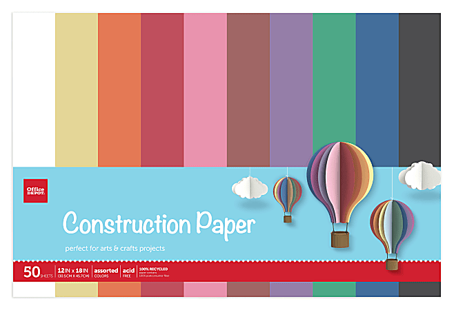 Office Depot Brand Construction Paper 9 x 12 100percent Recycled