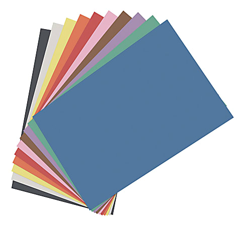 Construction Paper, Cool Assorted, 12 X 18, 50 Sheets Per Pack
