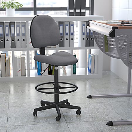 Flash Furniture Fabric Drafting Chair (Cylinders: 22.5''-27''H or 26''-30.5''H), Gray/Black