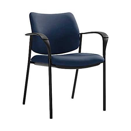 Global® Sidero Armchair, 32"H x 25 1/2"W x 24"D, Blue Bayou/Black