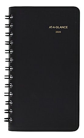 AT-A-GLANCE® Weekly Pocket Planner, 2-1/2" x 4-1/2", Black, January to December 2020