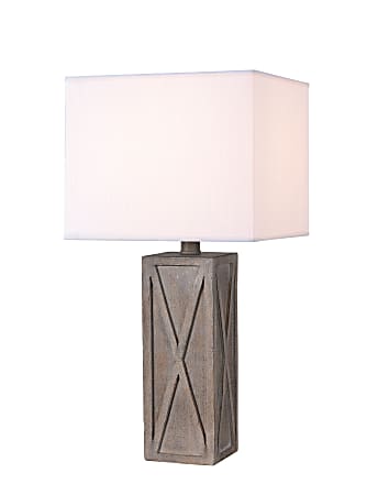 Kenroy Home Sonya Accent Lamp, 19 3/4"H, White Shade/Driftwood Base
