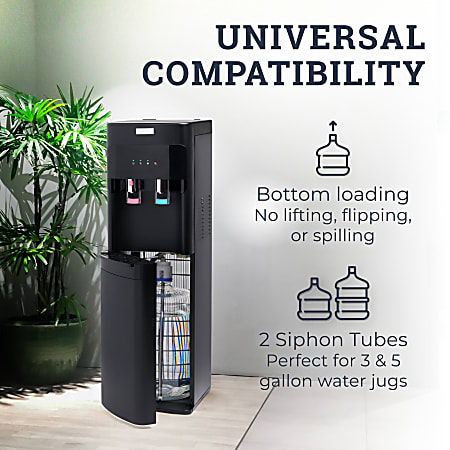 Water Dispenser With Ice Maker Bottom-Loading Water Dispenser - Hot/Cold Stainless Steel Cooler For 5-Gallon Bottles (Gold) 5 Gallon Water Dispenser