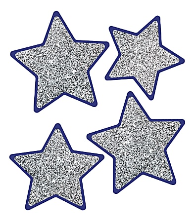 Carson-Dellosa Sparkle And Shine Stars Cut-Outs, Silver Glitter, Pack Of 36 Cut-Outs