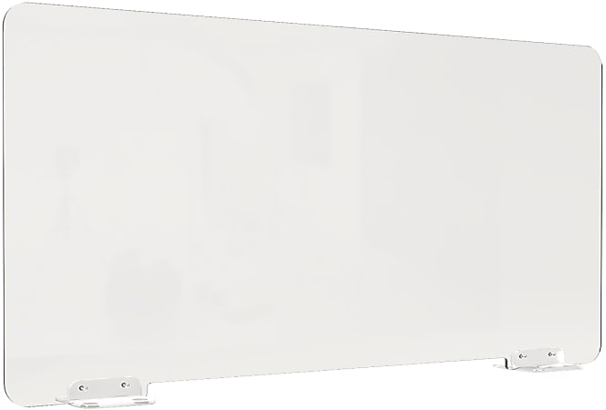 Sauder® Select Acrylic Desk Screen, Freestanding, 23-5/8"H x 47-1/4"W x 4-15/16"D, Clear Transparent