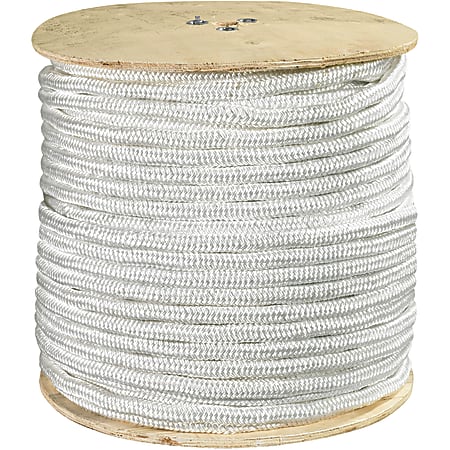Office Depot® Brand Double-Braided Nylon Rope, 25,500 Lb, 1" x 600', White