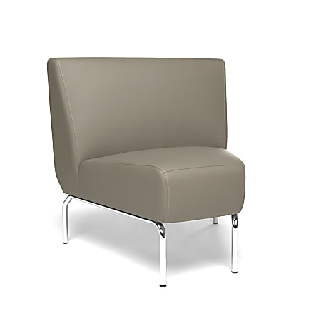 OFM Triumph Series Armless 45° Lounge Chair, Taupe/Chrome