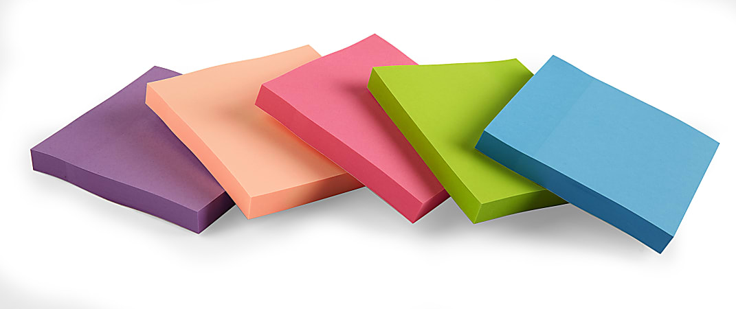 Office Depot Brand Sticky Notes 3 x 3 Assorted Neon Colors
