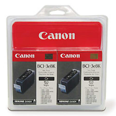 Canon® BCI-3e Black Ink Cartridges, Pack Of 2, BCI-3eBK
