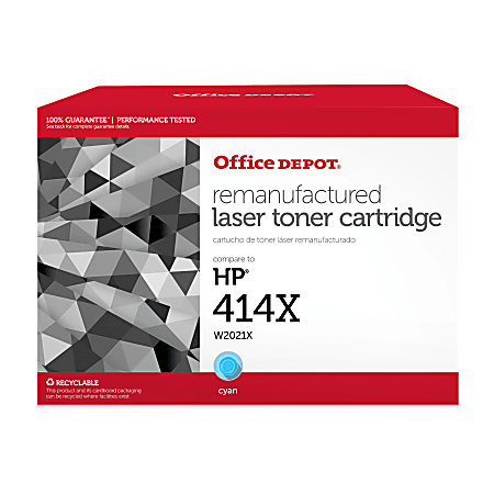 Office Depot® Brand Remanufactured High-Yield Cyan Toner Cartridge Replacement For HP 414X, OD414XC