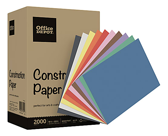 Office Depot Brand Construction Paper 9 x 12 100percent Recycled