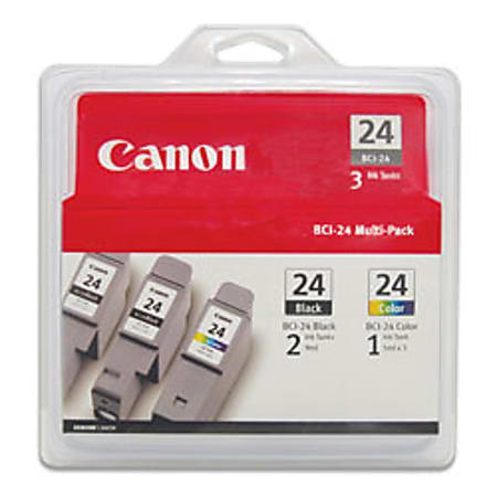 Canon® BCI-24 Black And Tri-Color Ink Tanks, Pack Of 3, 6881A039