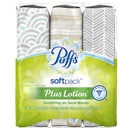 Puffs Plus Lotion Soft Facial Tissues, 3 / 96 ct - Ralphs