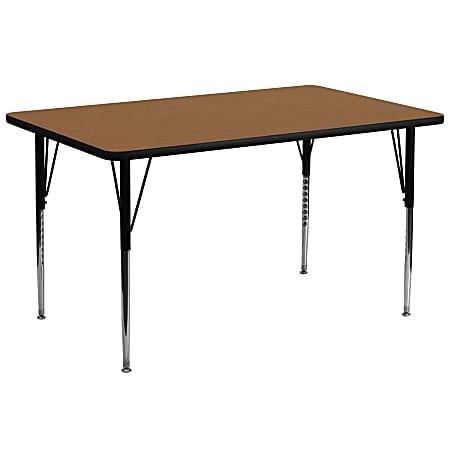 Flash Furniture Rectangular Activity Table, 30" x 72", Oak
