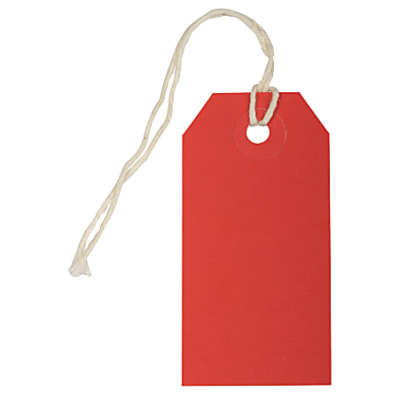 JAM Paper® Small Gift Tags, 3-1/4" x 1-9/16", Red, Pack Of 10 Tags