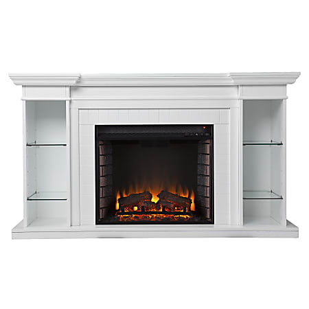 SEI Furniture Henstinger Electric Fireplace, 31-3/4”H x 54-3/4”W x 15-3/4”D, White