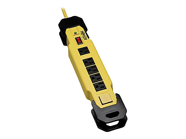 Tripp Lite Safety Surge Protector Power Strip 120V 6 Outlet Metal 9' Cord OSHA - Surge protector - 15 A - AC 120 V - output connectors: 6 - black, yellow