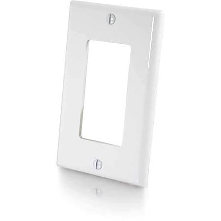 C2G Decorative Cutout Single Gang Wall Plate - White - 1-gang - White