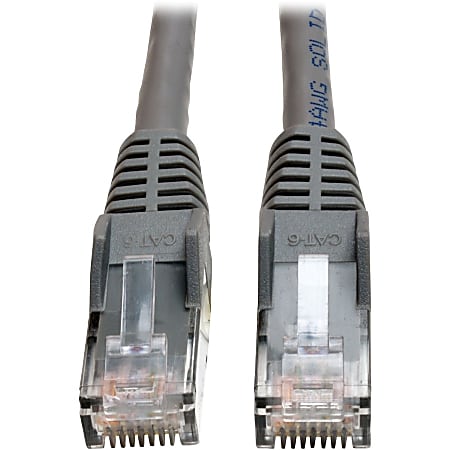 Tripp Lite 100ft Cat6 Gigabit Plenum Snagless Molded Patch Cable RJ45 M/M Gray 100' - 100ft - 1 x RJ-45 Male - 1 x RJ-45 Male - Gray