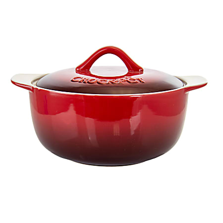 Crock-Pot® Artisan Stoneware Casserole Dish With Lid, 2.3 Qt, Red