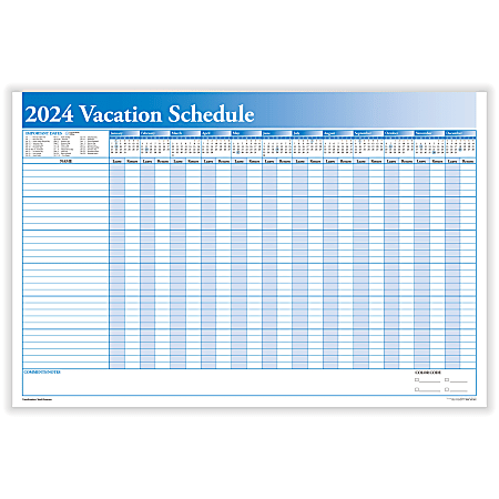 ComplyRight 2024 Calendar Planner, 36" x 24", Full Vacation