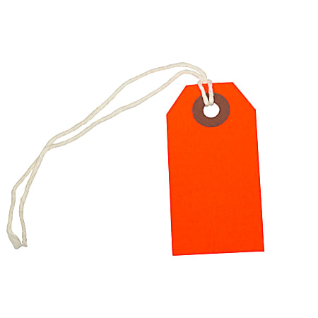 JAM Paper® Tiny Gift Tags, 3-3/8" x 2-3/4", Neon Red, Pack Of 10 Tags