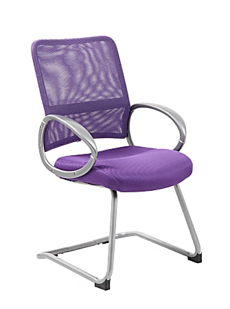 Boss Mesh Guest Chair, Purple/Silver